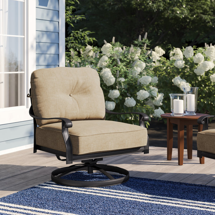 Three Posts™ Lebanon Swivel Patio Chair with Cushions & Reviews Wayfair